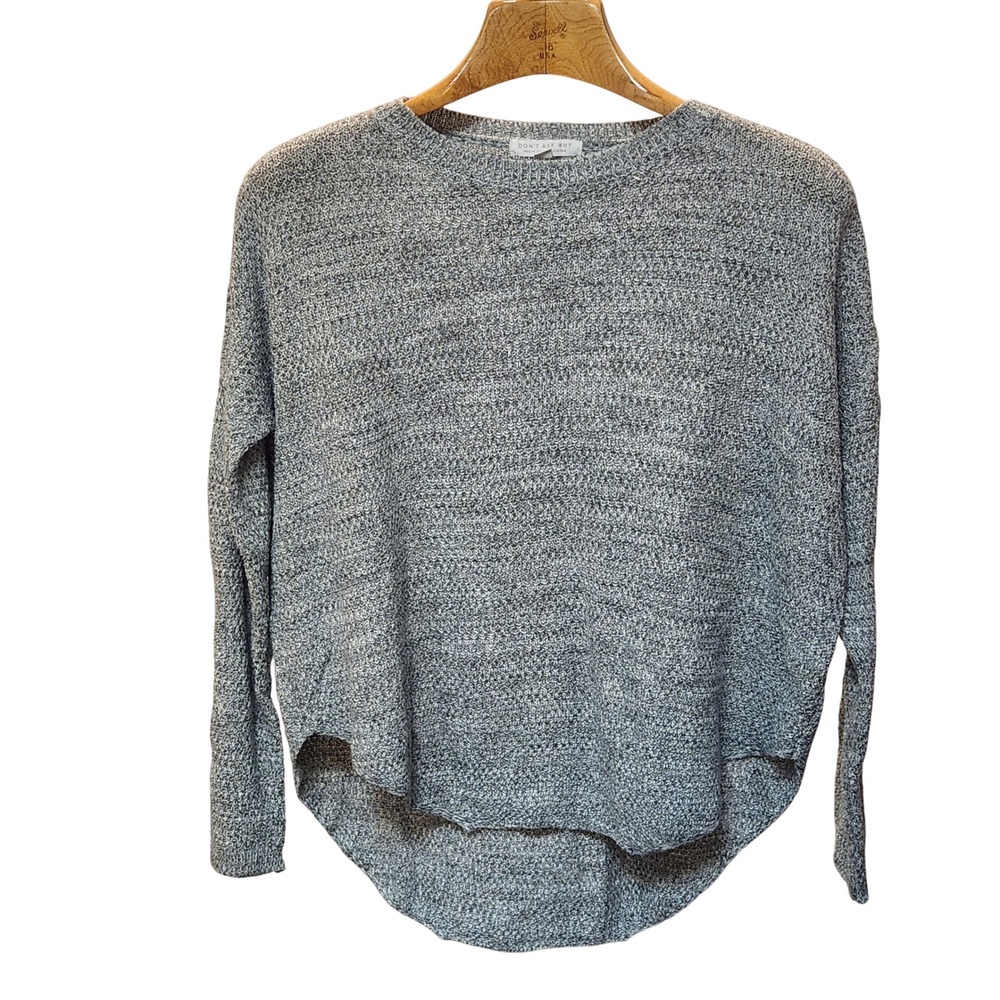 DON'T ASK WHY Women Gray Marled Knit Sweater One Size Fits Most Made in Italy